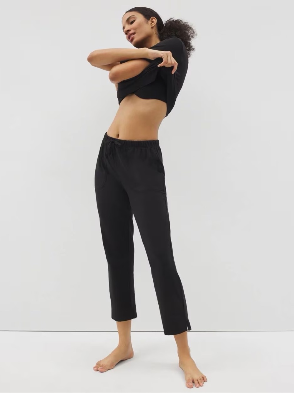 Soma‎ Pajama Pants Size XS Black Most Loved Cotton Crop PJ Lounge Bottoms